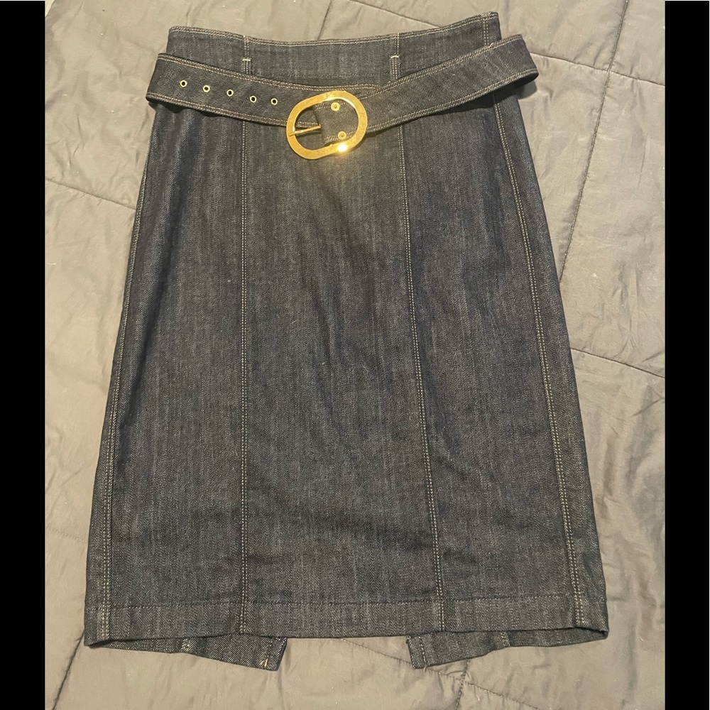 Women’s Seven For All Mankind Denim Belted Pencil Skirt Size 32